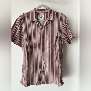 Pull&Bear Pink and Black Striped Shirt